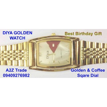 Diya White Or Ivory Dial Golden Straps Watch For Trendy Look On 50 % Discount,